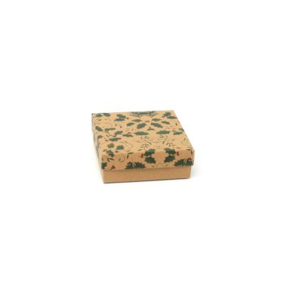 Bulk Clearance. 9x9x3cm. Holly print gift box