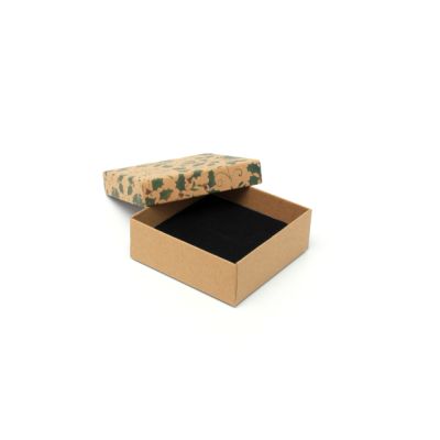 Bulk Clearance. 9x9x3cm. Holly print gift box