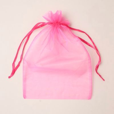 Size : 30x21cm Fuchsia pink organza bag