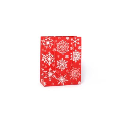 15x12x5.5cm. Red snowflake design gift bag