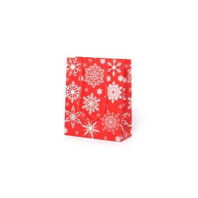 15x12x5.5cm. Red snowflake design gift bag