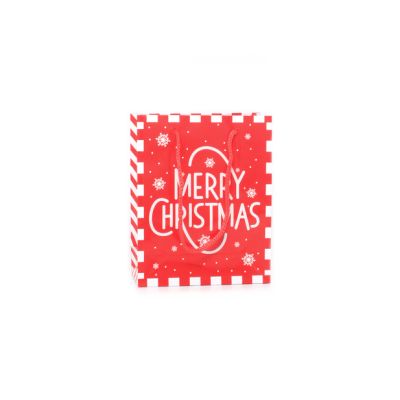 15x12x5.5cm. Striped Merry Christmas gift bag*