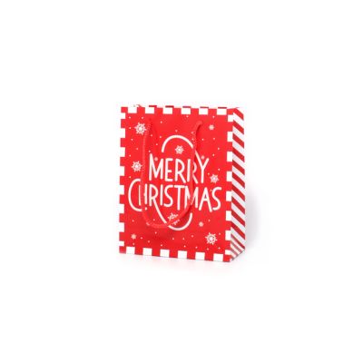 15x12x5.5cm. Striped Merry Christmas gift bag*