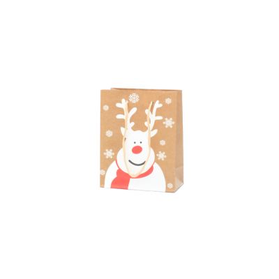 15x12x6cm. Cartoon reindeer print Christmas gift bag