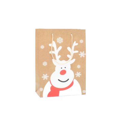 23.5x17.5x8cm. Cartoon reindeer christmas gift bag