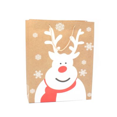 32x26x10.5cm. Cartoon reindeer christmas gift bag.