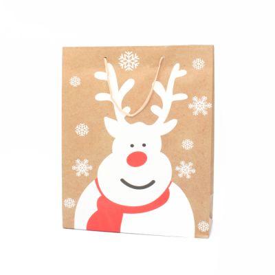 32x26x10.5cm. Cartoon reindeer christmas gift bag.