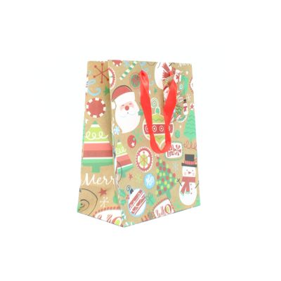 Bulk Clearance. 23x18x10cm. Christmas motif gift bag with tag