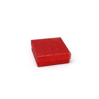 Bulk Clearance.  9x9x3cm. Red glitter gift box.