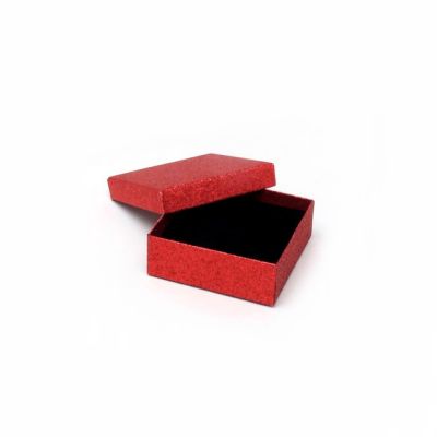 Bulk Clearance.  9x9x3cm. Red glitter gift box.