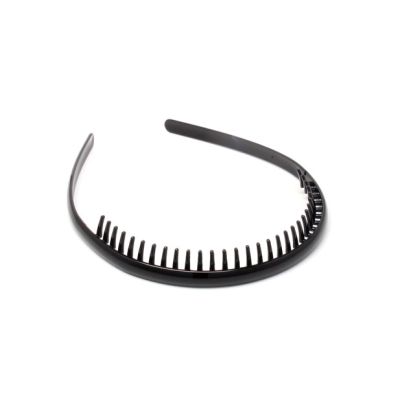 8mm Black plastic toothed aliceband