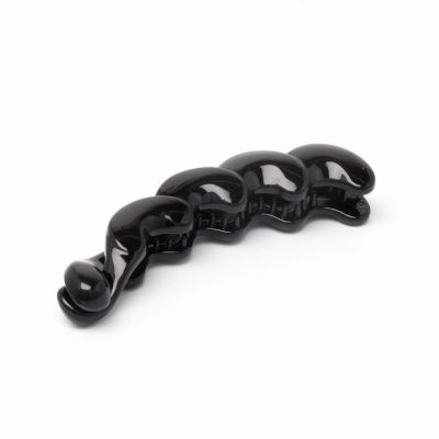 Black twisted style banana clip 11cm