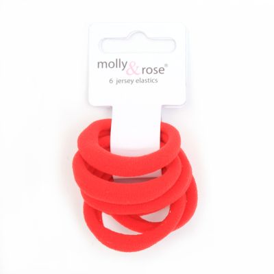 Jersey elastics -  Red - Card of 6 - 8mm thick