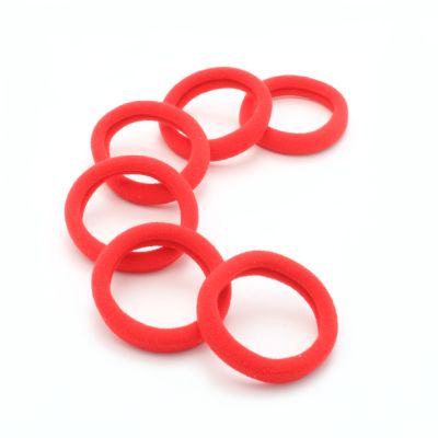 Jersey elastics -  Red - Card of 6 - 8mm thick