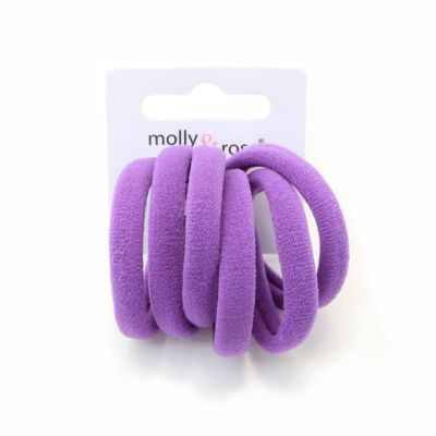 Jersey elastics - Purple - Card of 6 - 8mm thick