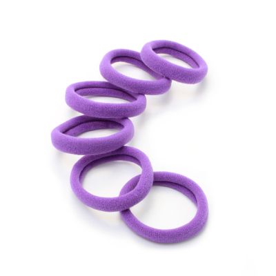 Jersey elastics - Purple - Card of 6 - 8mm thick