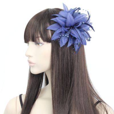 © Style Jasmin. Navy* fabric flower fascinator on a clip and pin