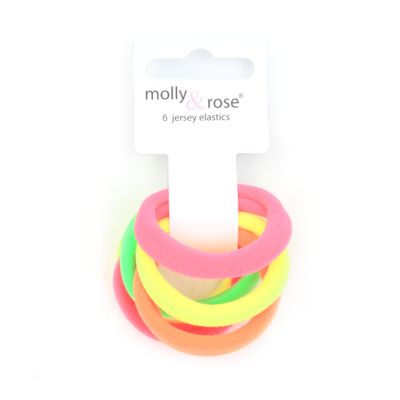 Jersey elastics - Neon mix - Card of 6 - 8mm thick