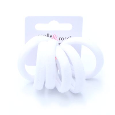 Jersey elastics - White - Card of 6 - 8mm thick