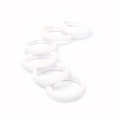 Jersey elastics - White - Card of 6 - 8mm thick