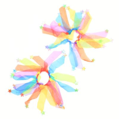 Rainbow chiffon windmill elastic