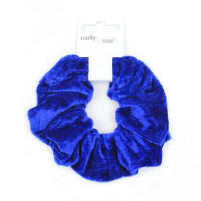 Regular - High shine velvet School colour mix scrunchie. Dia.11cm