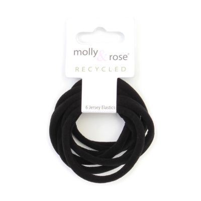 Jersey elastic - Black - Card of 6 - 7mm thick