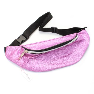 Glitter fabric bum bag. 28x11cm