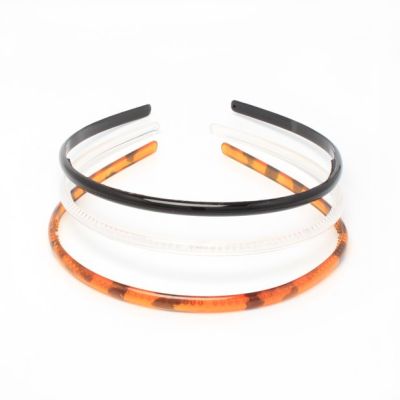 6mm wide plastic alicebands. Card of 3 mixed