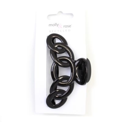 Recycled plastic linked loops design black clamp 9cm