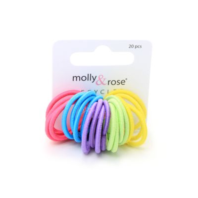 Recycled mini elastics - Brights - Card of 20 - 2mm thick