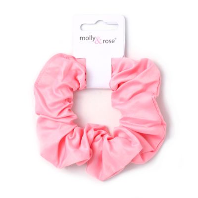 Regular - Pink satin scrunchie. Dia.10cm