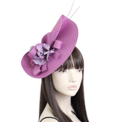 Style Bernice. Purple woven fascinator