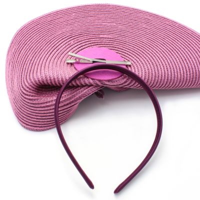 Style Bernice. Purple woven fascinator