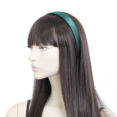 2.5cm wide Bottle Green satin aliceband