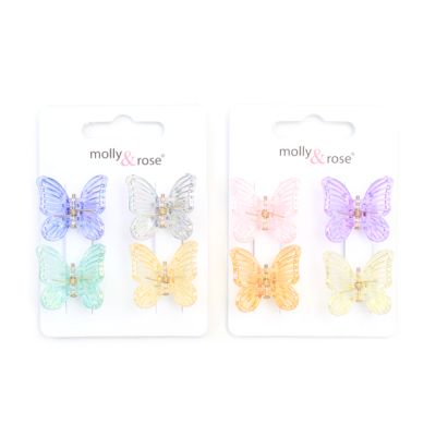 Card of 4 butterfly mini clamps. 2.5cm