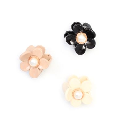 Card of 2 flower shaped clamps 3cm