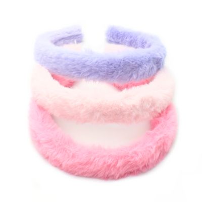 2cm wide faux fur covered aliceband