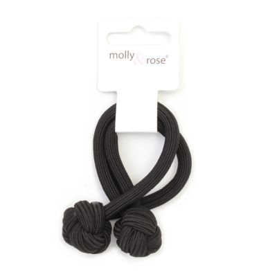 Knotted Elastic - Black - Card of 1 - 6mm thick