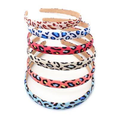 1.5cm wide coloured leopard print aliceband