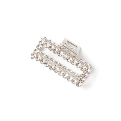 Small rectangular crystal metal clamp 5cm