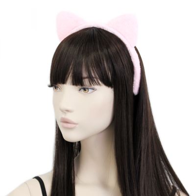 Faux fur cat ears aliceband in Pink