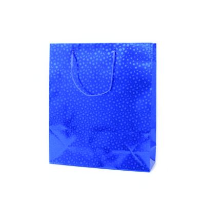 Size: 27x23x7cm Blue Holographic gift bag