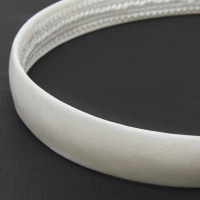 2cm wide curved White satin fabric aliceband