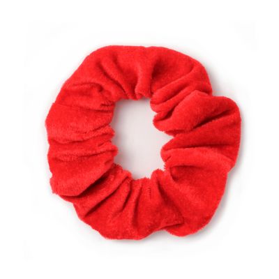 Large - High shine Red velvet scrunchie.Dia.12cm