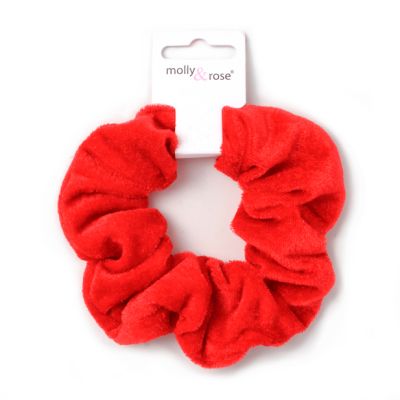 Large - High shine Red velvet scrunchie.Dia.12cm