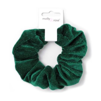 Large - High shine Green velvet scrunchie. Dia.12cm