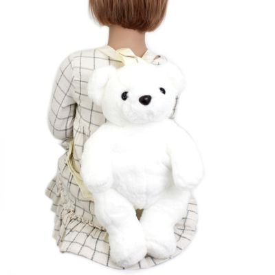 White teddy bear back pack