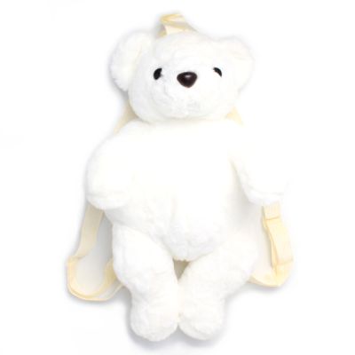 White teddy bear back pack