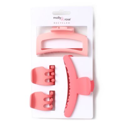 Recycled 4 piece clamp set. Pinks